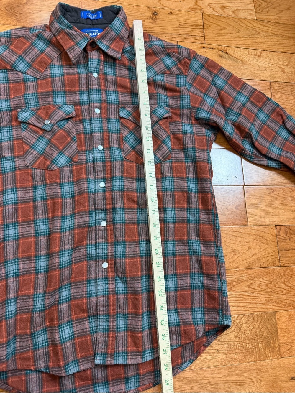 Pendleton 100% Virgin Wool Western Canyon Pearl Button Flannel Shirt - Picture 7 of 8